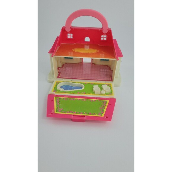 Blue Box Tiny Dreams Mini Carry Along Playset Polly Pocket Doll House VTG Retro - Picture 2 of 12